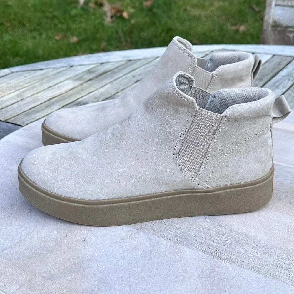 Dr. Scholl's Madison Womens Sneaker Boots Size 7 Taupe Microfiber Slip On